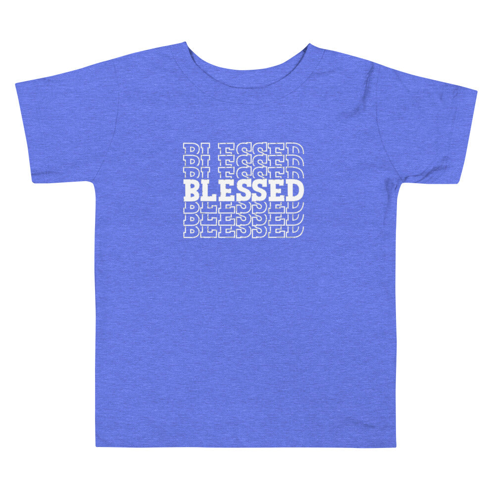 White Writing Toddler Blessed Short Sleeve Tee