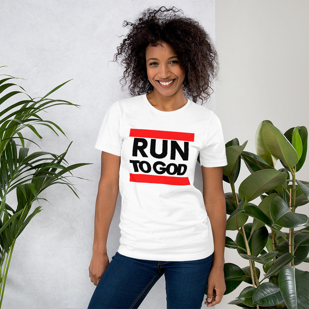 Black Run to God Women Short-Sleeve Unisex T-Shirt