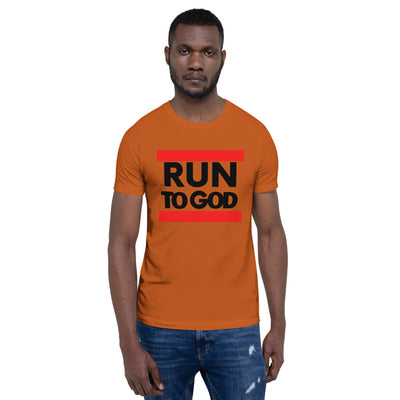 Black Writing Run to God Men Short-Sleeve Unisex T-Shirt