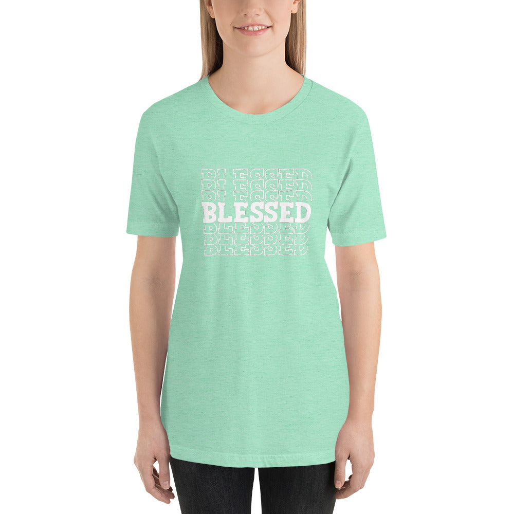 Women White Writing Blessed Short-Sleeve Unisex T-Shirt