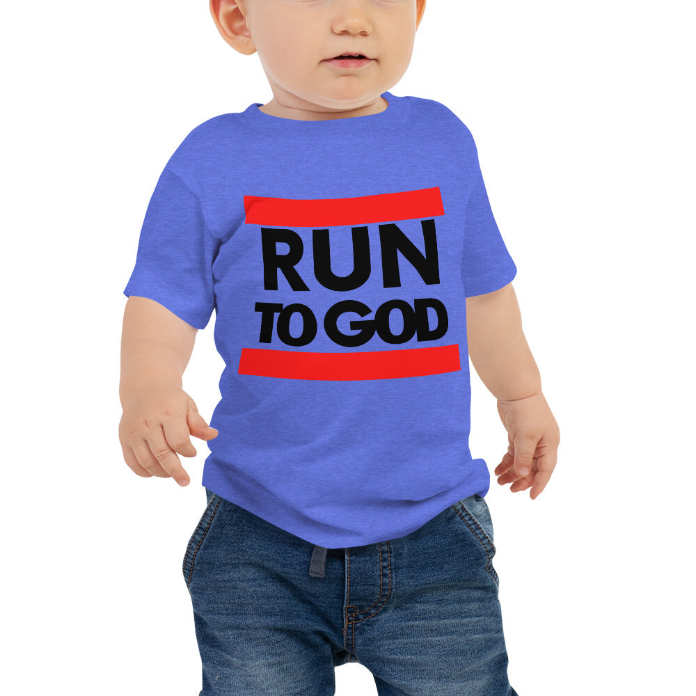 Black Run to God Baby Jersey Short Sleeve Tee