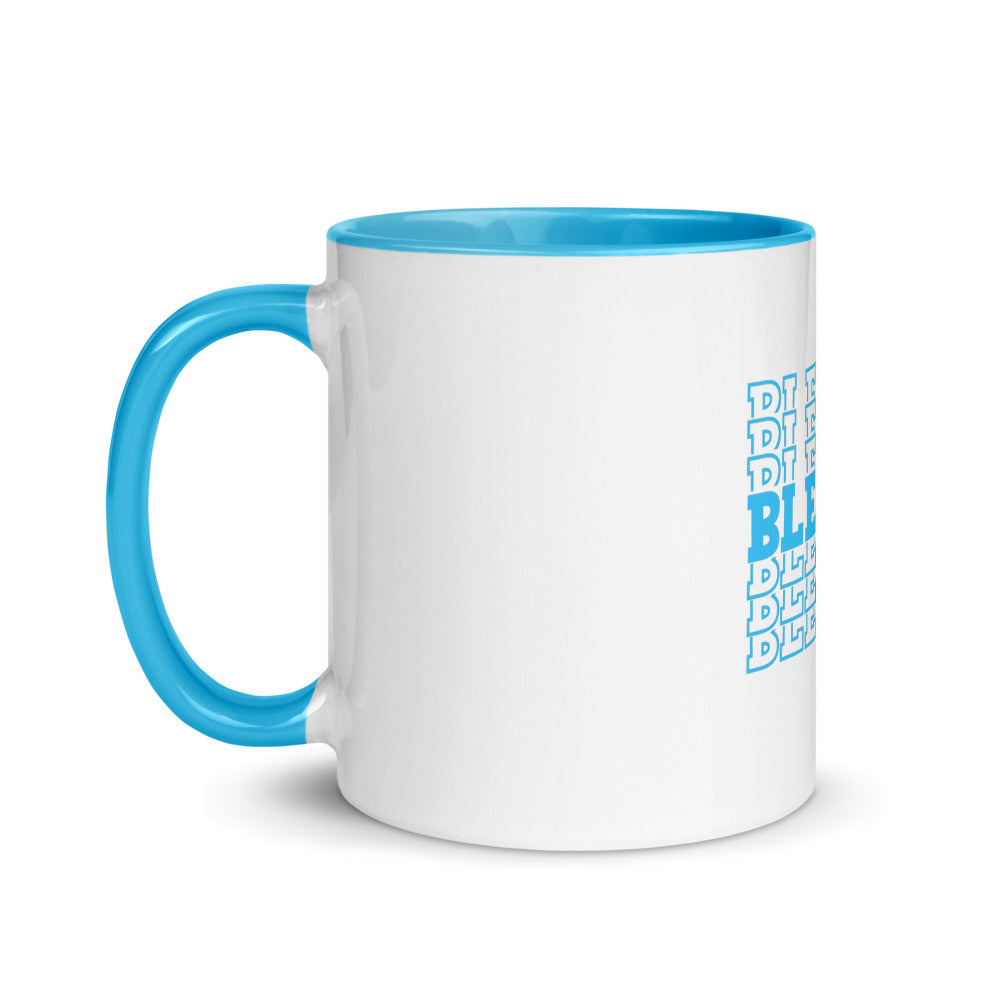 Blue Blessed Mug with Color Inside