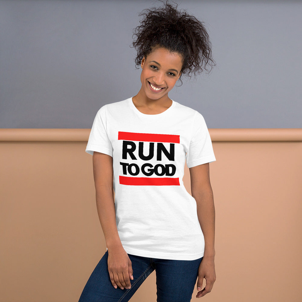 Black Run to God Women Short-Sleeve Unisex T-Shirt