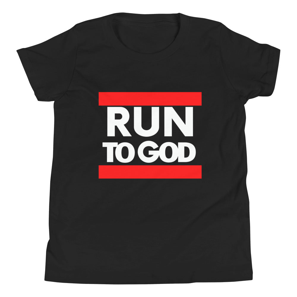 White Run To God Youth Short Sleeve T-Shirt