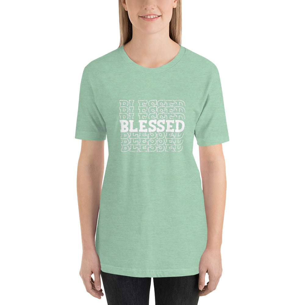 Women White Writing Blessed Short-Sleeve Unisex T-Shirt