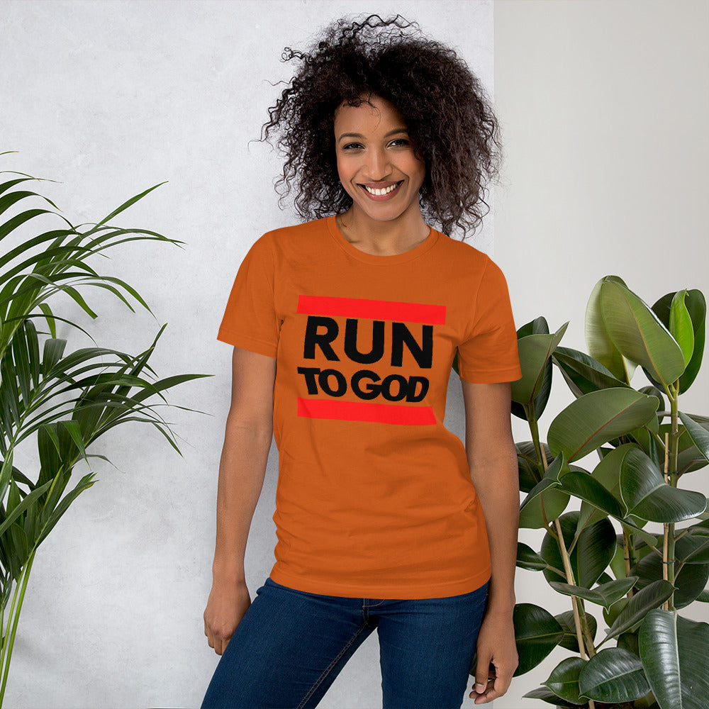 Black Run to God Women Short-Sleeve Unisex T-Shirt