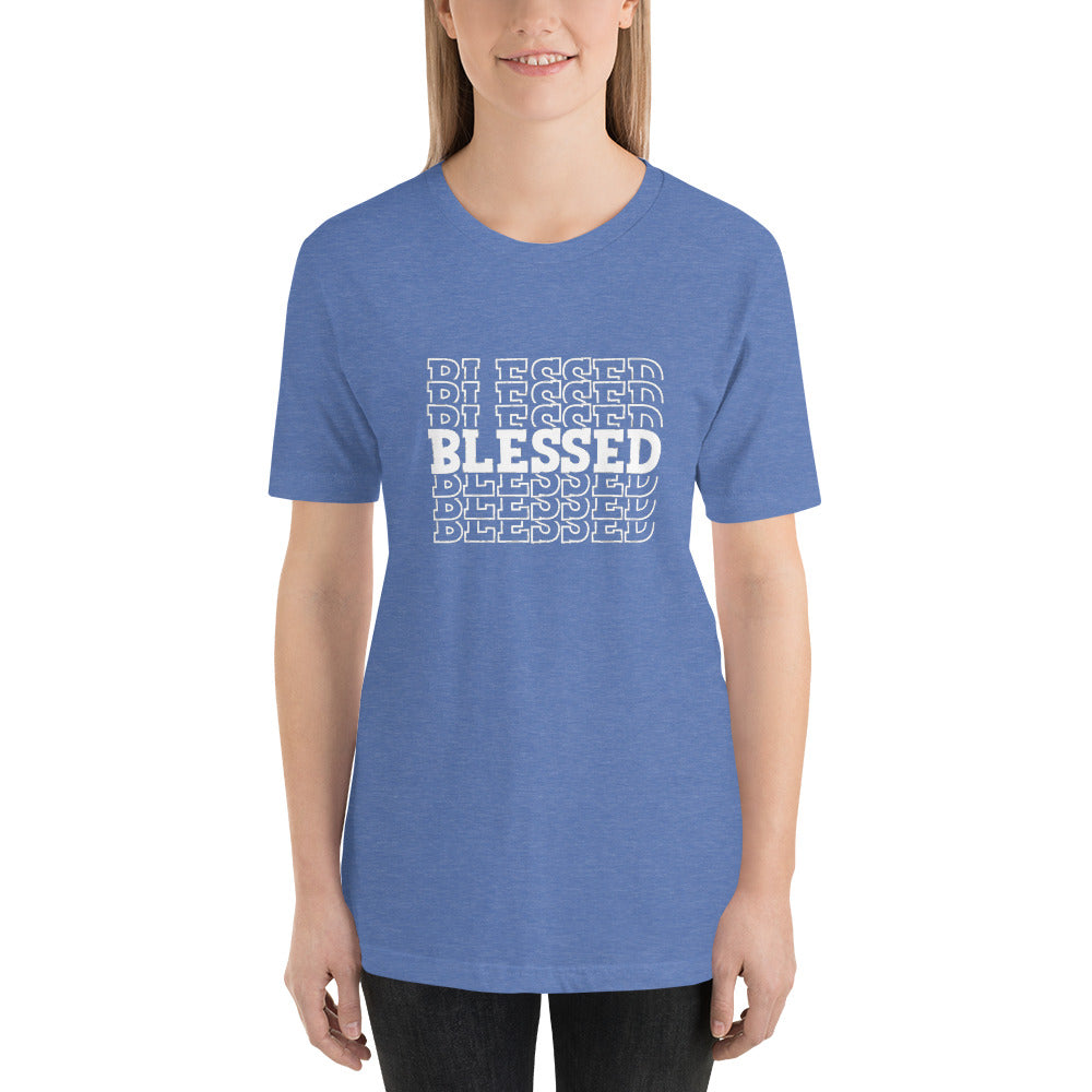 Women White Writing Blessed Short-Sleeve Unisex T-Shirt