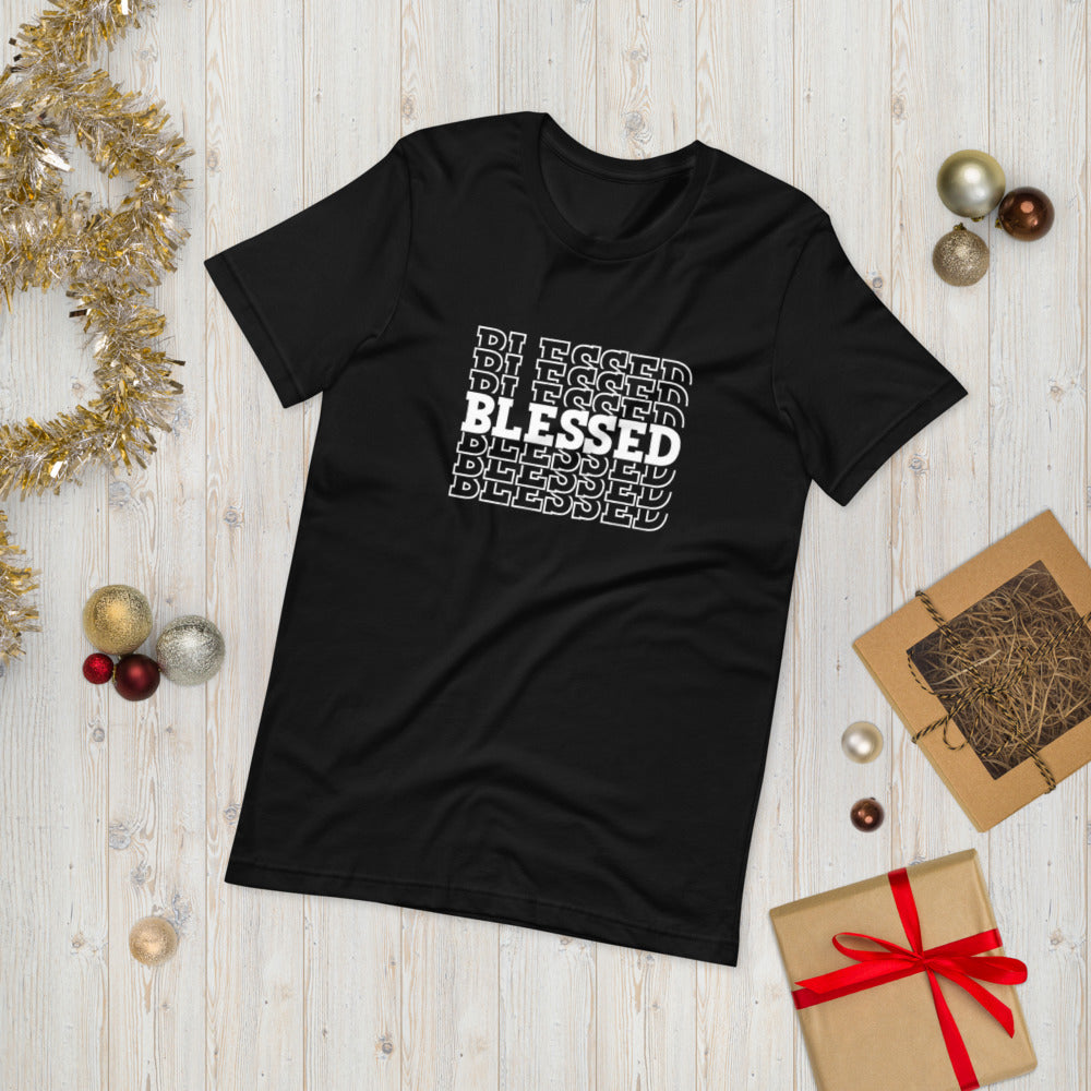 Women White Writing Blessed Short-Sleeve Unisex T-Shirt