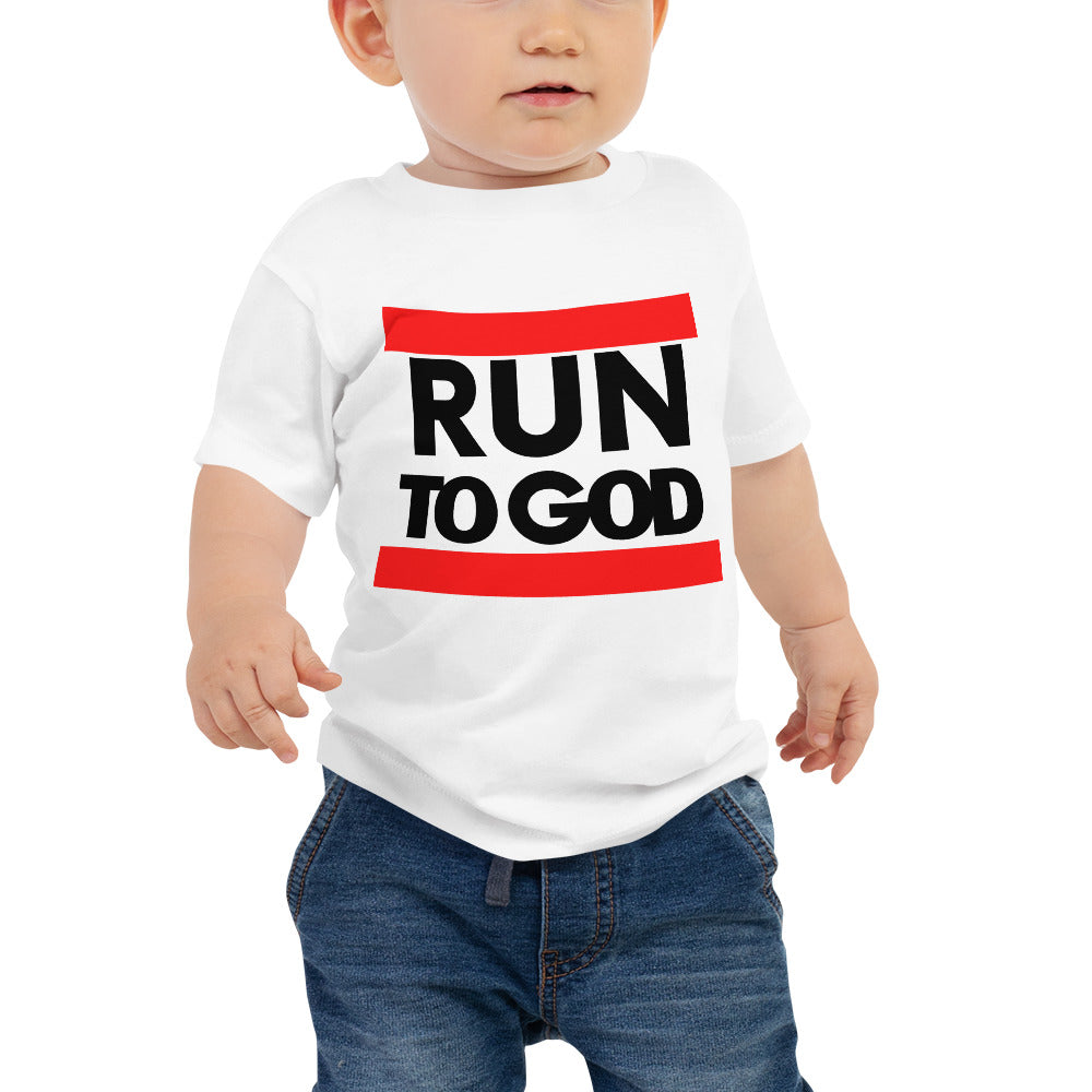 Black Run to God Baby Jersey Short Sleeve Tee