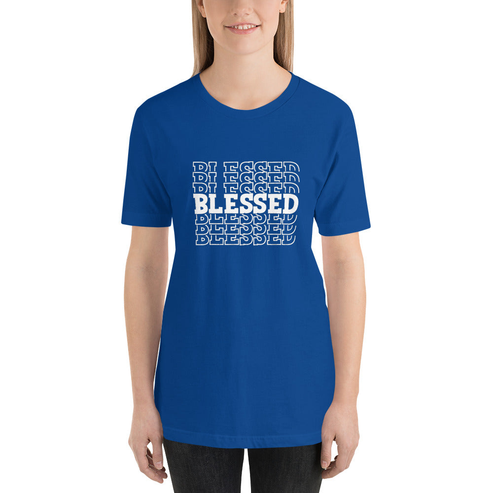 Women White Writing Blessed Short-Sleeve Unisex T-Shirt