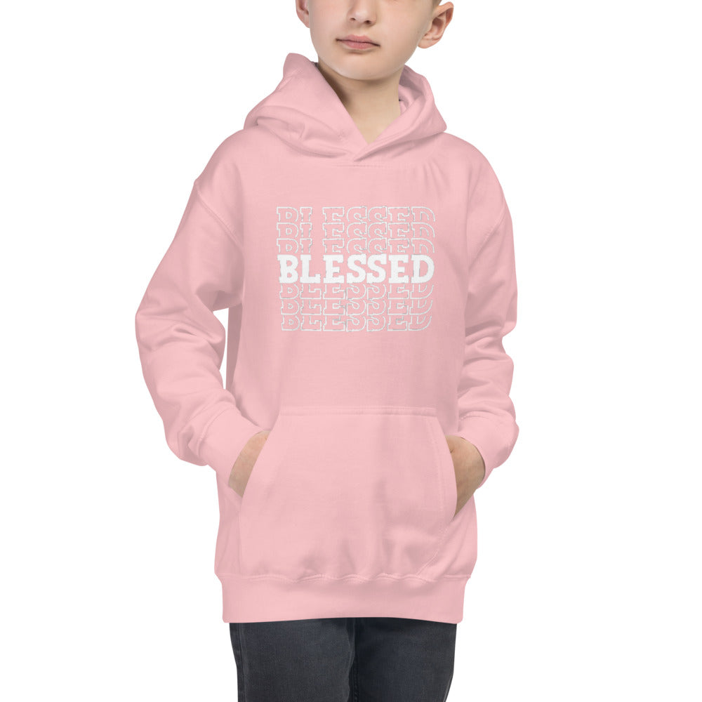 White Blessed Kids Hoodie