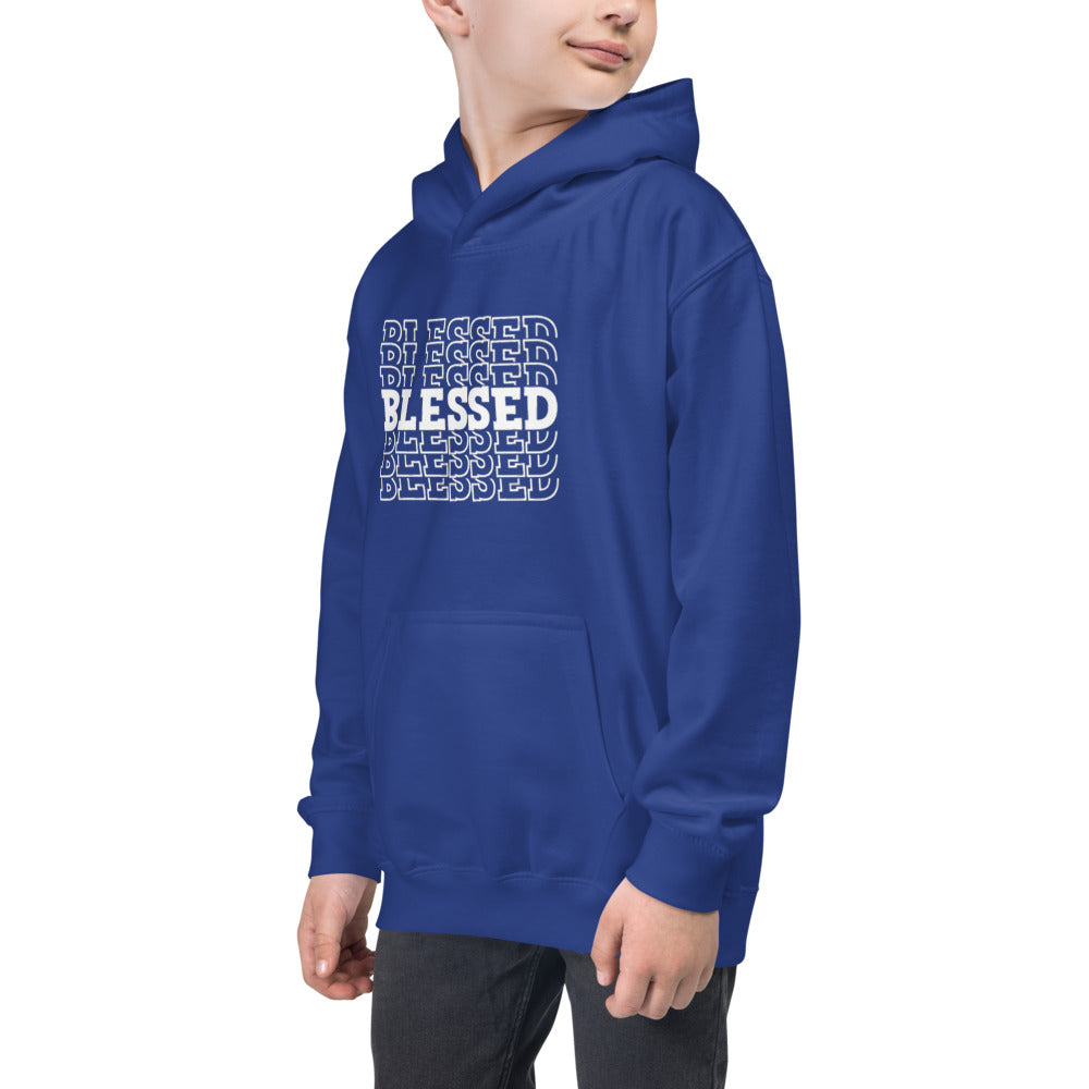 White Blessed Kids Hoodie