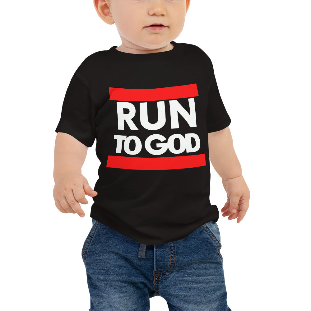 White Run to God Baby Jersey Short Sleeve Tee