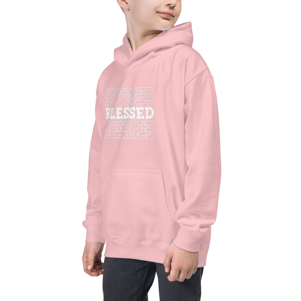 White Blessed Kids Hoodie