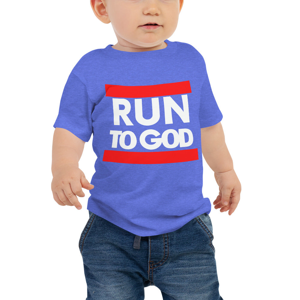 White Run to God Baby Jersey Short Sleeve Tee