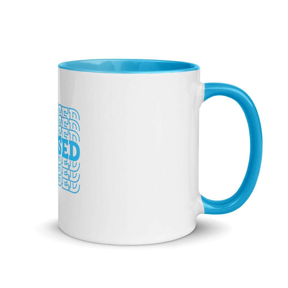 Blue Blessed Mug with Color Inside