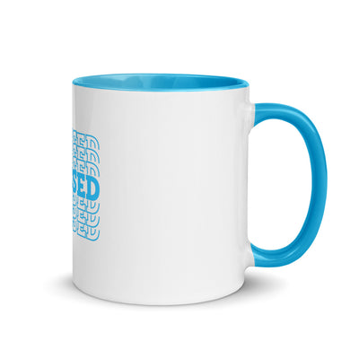 Blue Blessed Mug with Color Inside